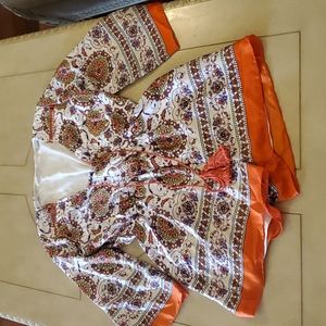 Everly White/Orange Romper Size S